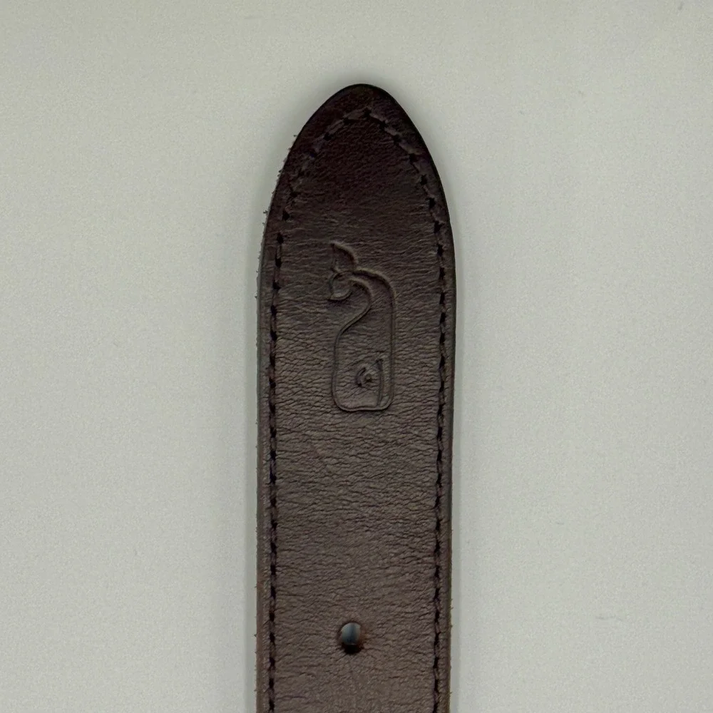 Vineyard Vines Mens Belt Navy Blue Canvas Silk Lime Key Print Leather Trim Sz 34